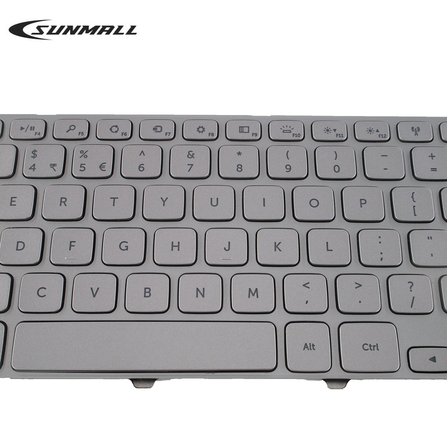 SUNMALL New Laptop Keyboard with Frame and Backlit Compatible with Dell Inspiron 15 7000 7537 P36F Series Silver US Layout