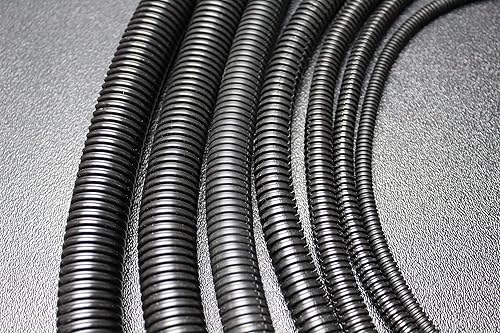 20 FT 1/8 INCH Black Split Loom TUBING Conduit POLYETHYLENE CONVOLUTED Wire