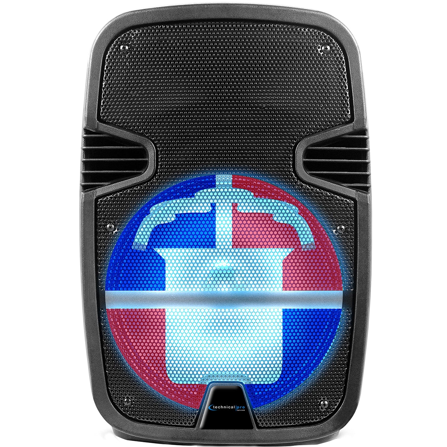 Technical Pro 2000 Watts Rechargeable 12 Inch Dominican Republic Bluetooth LED Speaker with USB/SD Card Inputs, Top Carry Handle for Home, Party