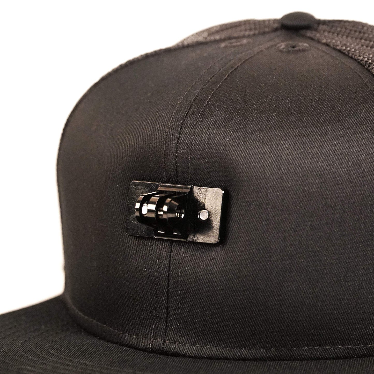 ActionHat® Black Flat Bill - Patented Floating Hat Mount Compatible for GoPro Hero 9/8/7/6/5/4/3 Action Camera
