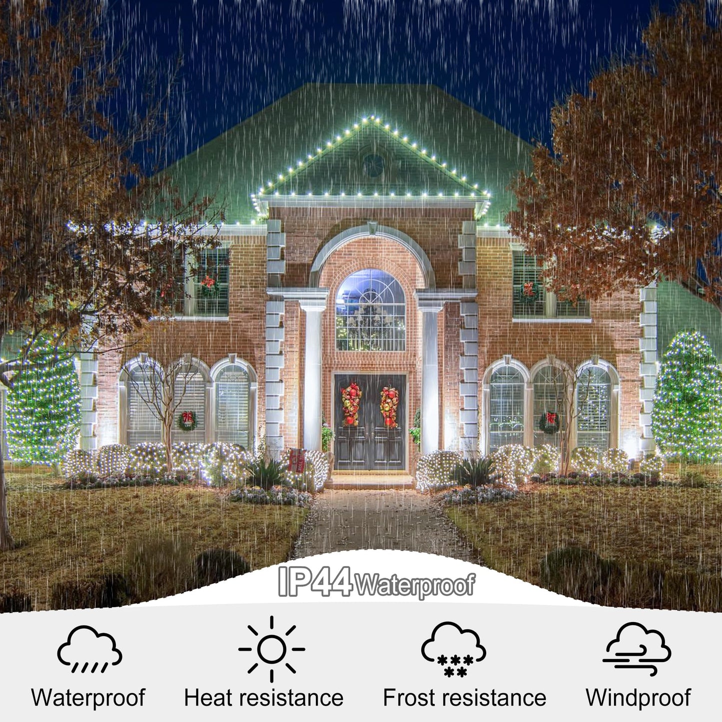 kemooie 500 LED Christmas String Lights, 164FT 8 Lighting Mode with Memory Plug in Green Wire Waterproof Lights, for Outdoor Indoor Birthday Christmas