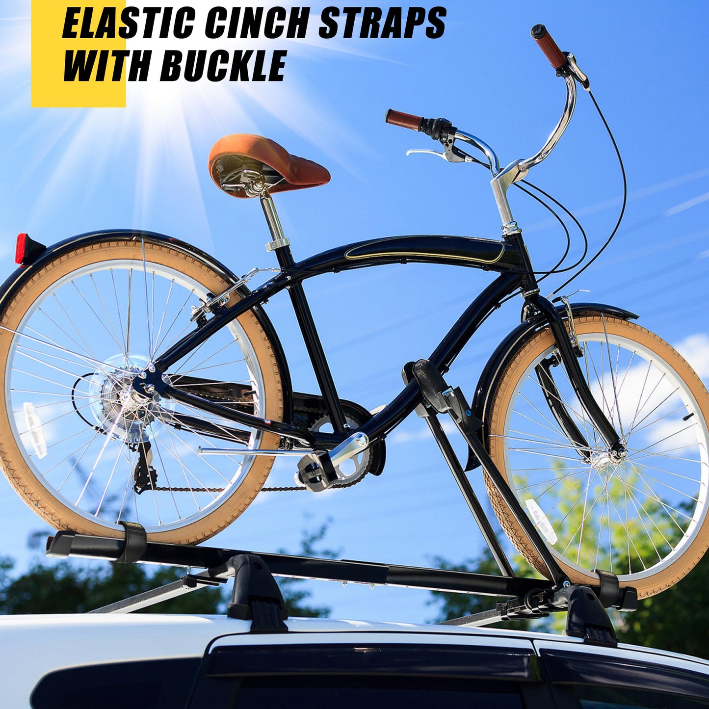 LuBanSir Cinch Straps - 2" x 18" (6 Pack) Elastic Hook and Loop Storage Straps with Buckle for Bicycle, Truck, Boat and More for Extension Cords