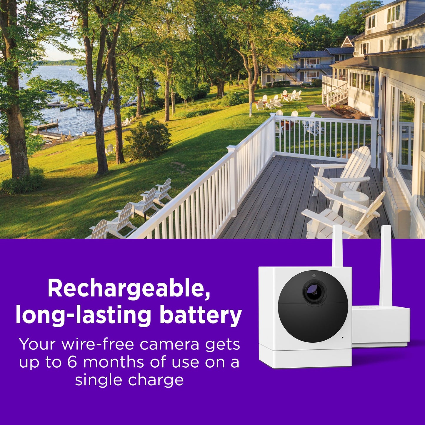 Roku Outdoor Camera for Home Security - IP65 Weather Resistance Wireless Security Camera with 1080p HD Night Vision, Works with Alexa & Google, Motion