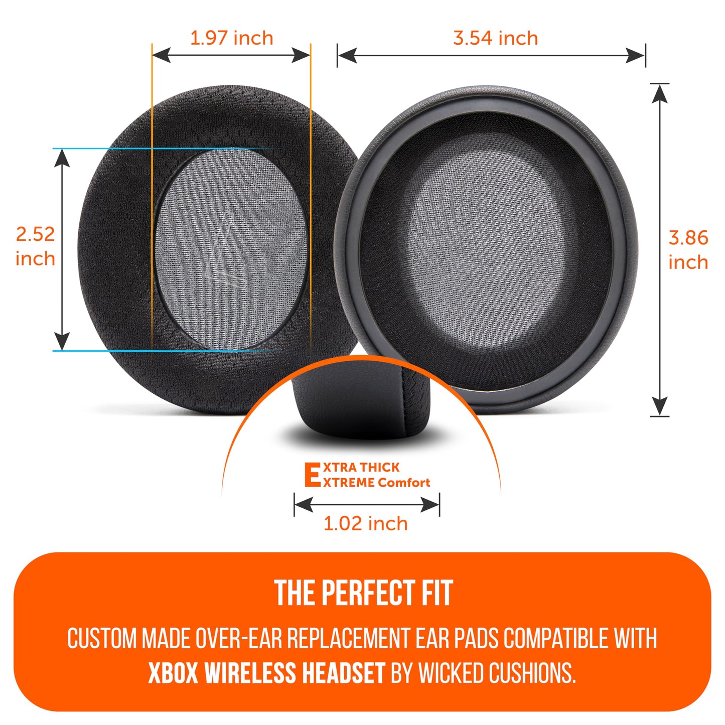 WC Freeze Xbox Wireless - Cooling Gel Earpads for Xbox Wireless Gaming Headset by Wicked Cushions - Boost Comfort, Thickness, & Sound Isolation