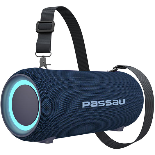 Passau Portable Bluetooth Speakers 40W Peak Loud Stereo Sound, Passive Radiators-Deep Bass, All Day Playtime, Adjustable Strap, BT5.3, IPX5 Wireless
