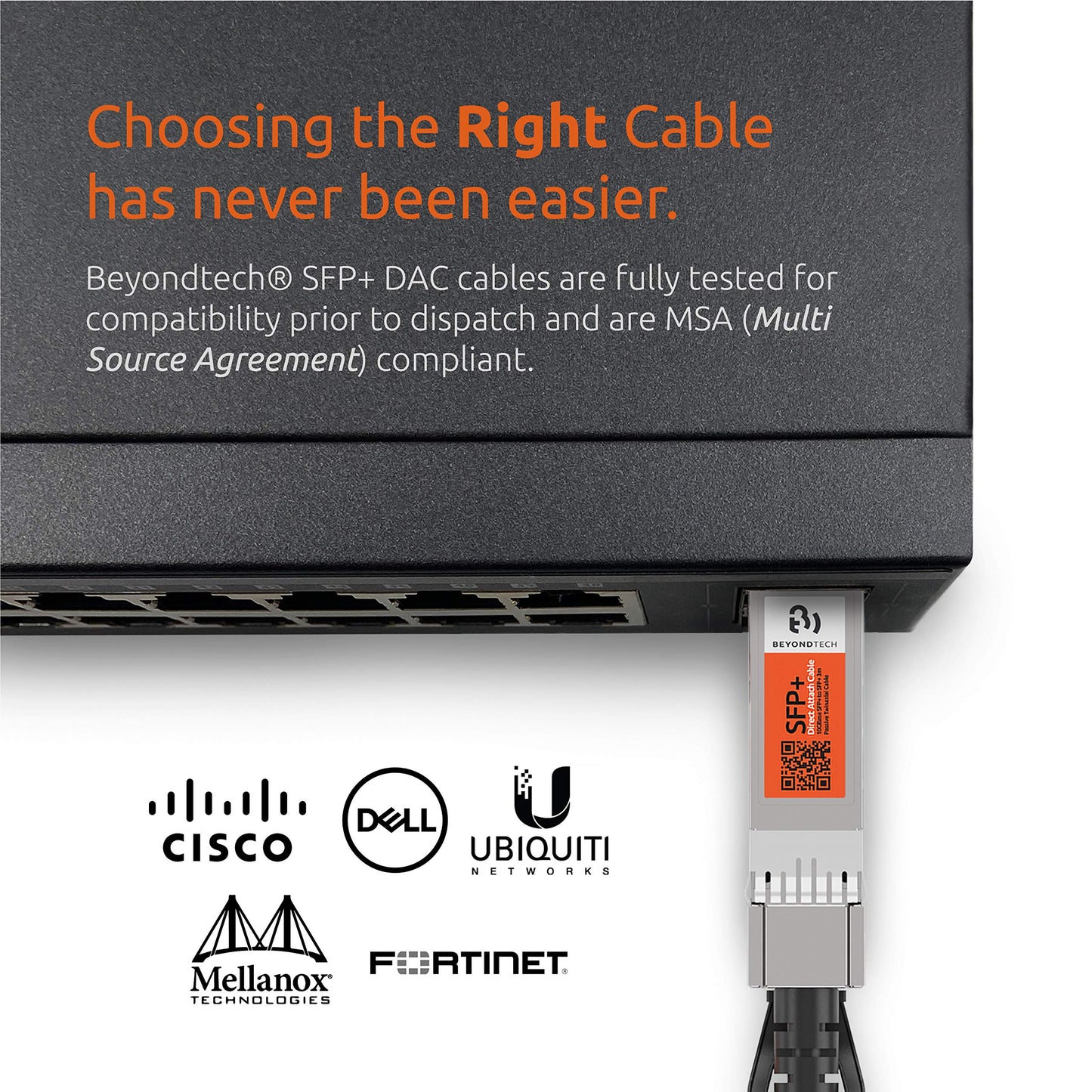 BEYONDTECH 10G SFP+ Direct Attach Cable - 30 AWG Twinax LSZH 10Gb Ethernet Switch Network DAC Cables - SFP+ DAC Cable PureGigabit Series - 0.5m