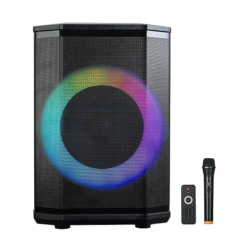 Supersonic IQ Sound IQ-6708DJBT Portable Bluetooth Speaker- Unleash Powerful Sound, Dazzling Light Show, Tiltable Audio Enhancement, USB/SD/AUX Input