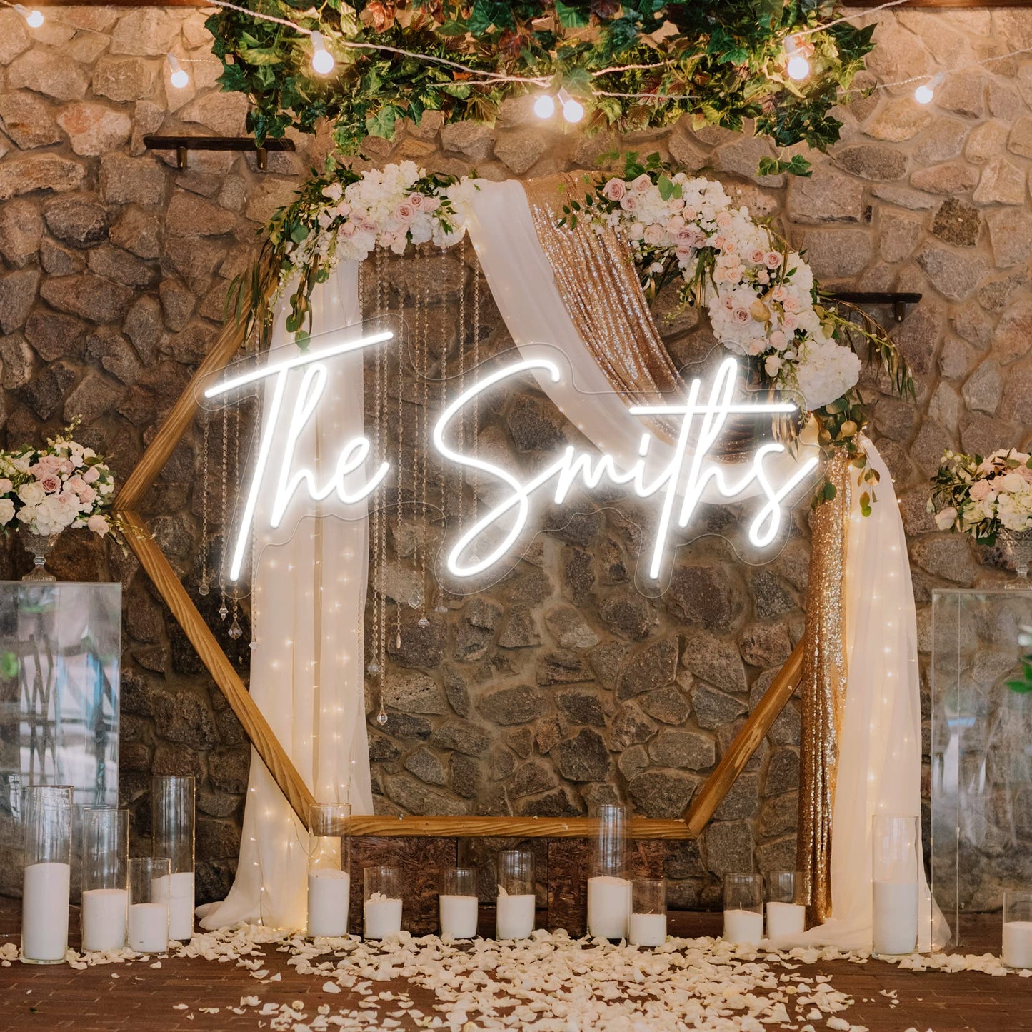 OPBYWE Custom Neon Signs, Personalized Large LED Neon Light Signs for Wedding Backdrop, Customizable Last Name Logo for Engagement, Bridal Shower