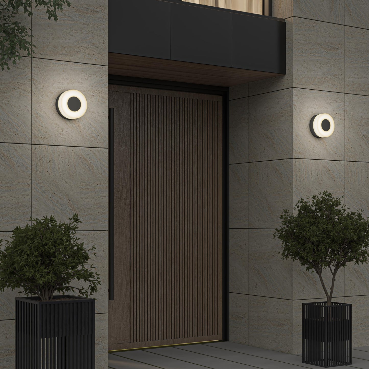artika Ludwig Outdoor Wall Light Fixture, Matte Black