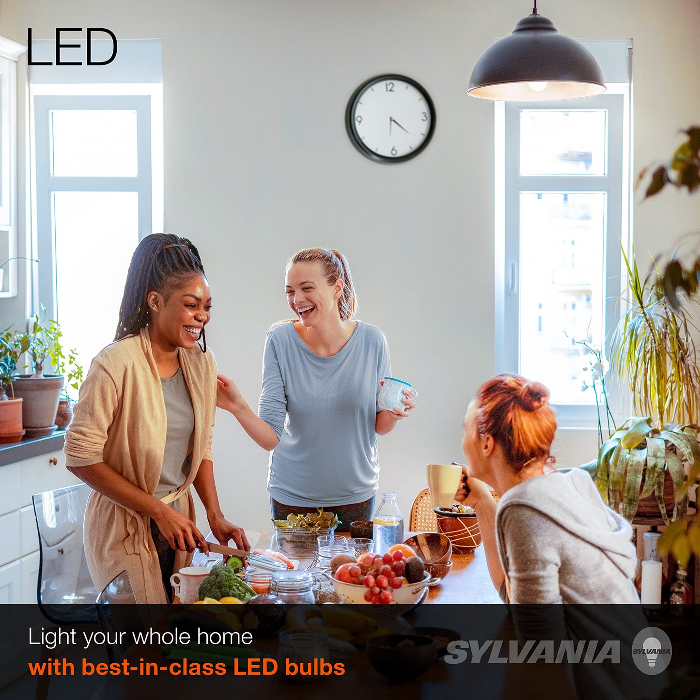 Sylvania LED Light Bulb, 75W Equivalent A19, Efficient 12W, 13 Year, Dimmable, 1100 Lumens, Frosted Finish, Bright White - 4 Pack (74427)