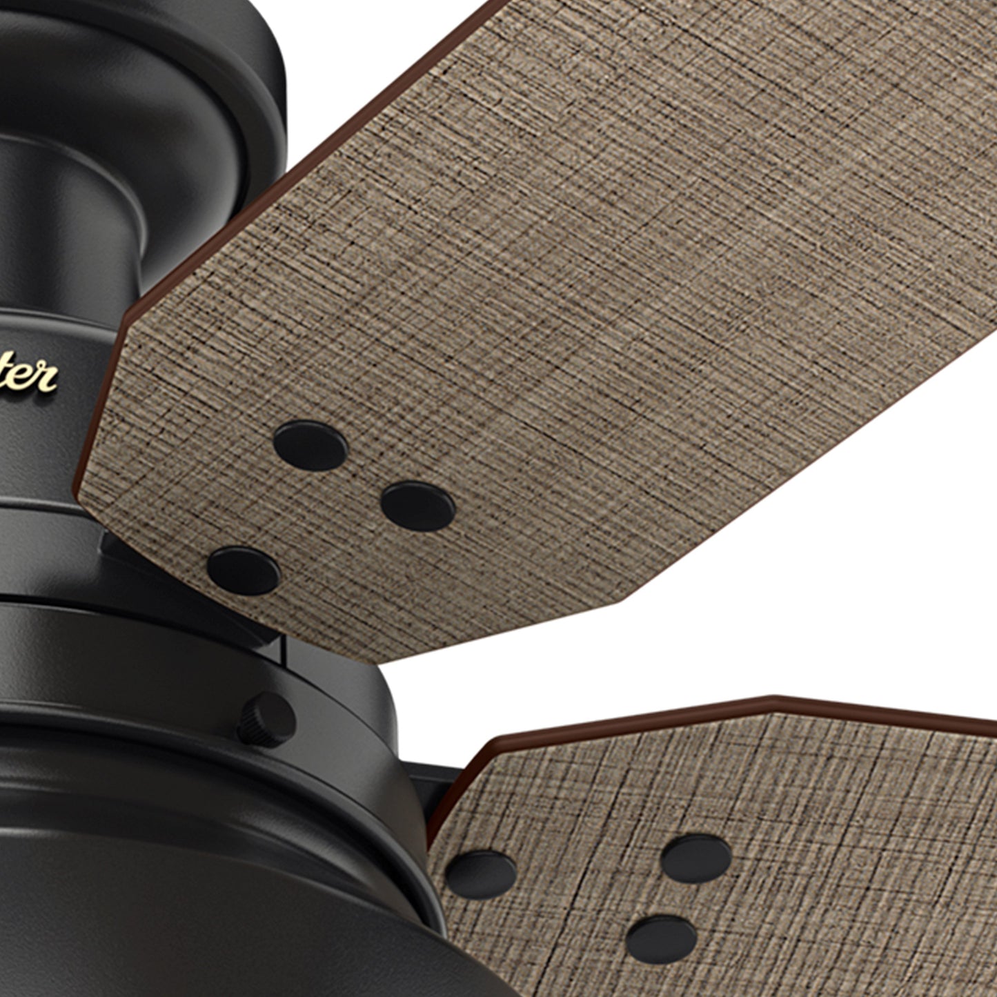 Hunter Fan 52 in. Outdoor Low Profile Ceiling Fan with LED Light kit in Matte Black (Renewed)