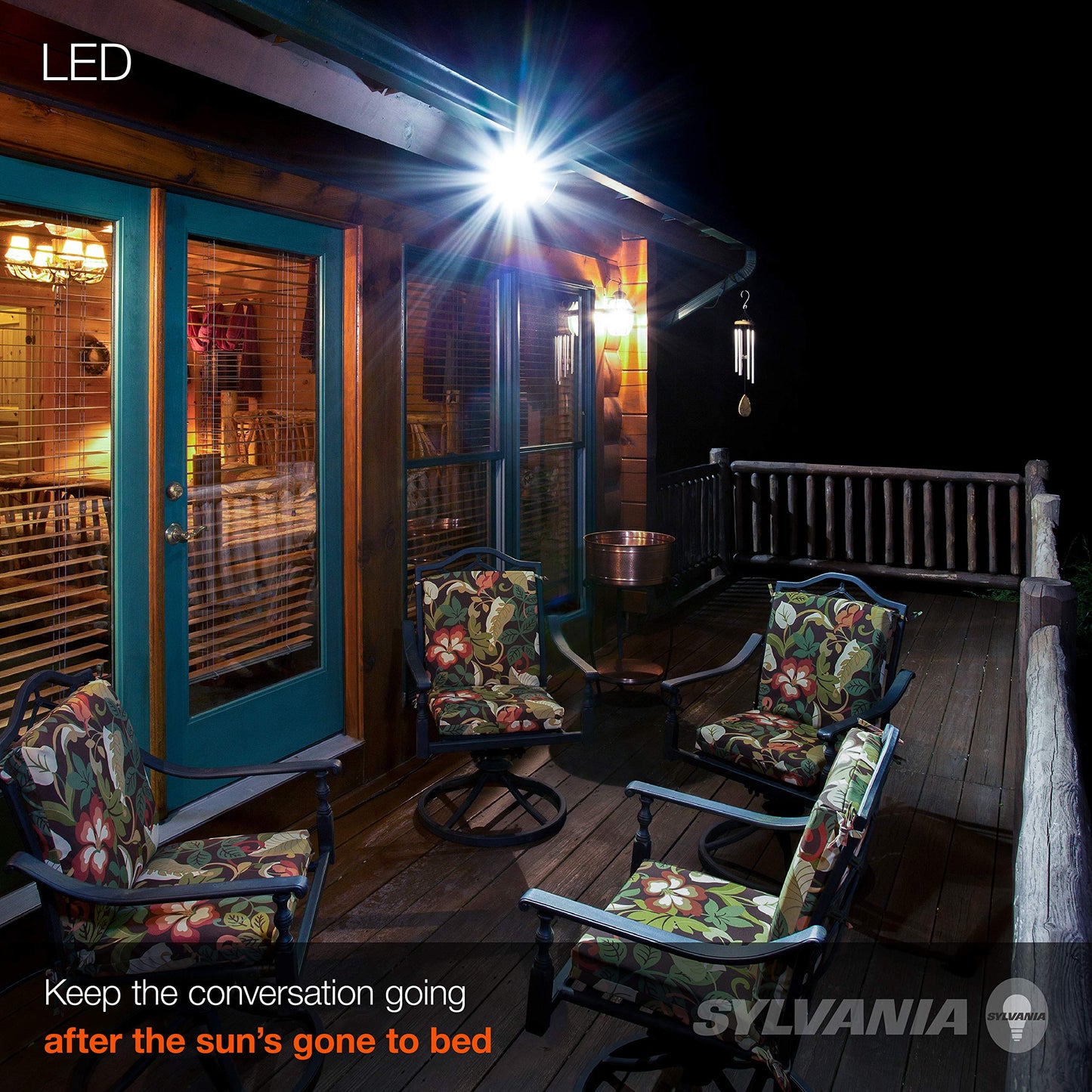 Sylvania Night Chaser LED PAR38 Light Bulb, 250W = 23W, 22 Year, Dimmable, Super Bright 2650 Lumens, Wet Rated, 5000K, Daylight - 2 Pack (41358)