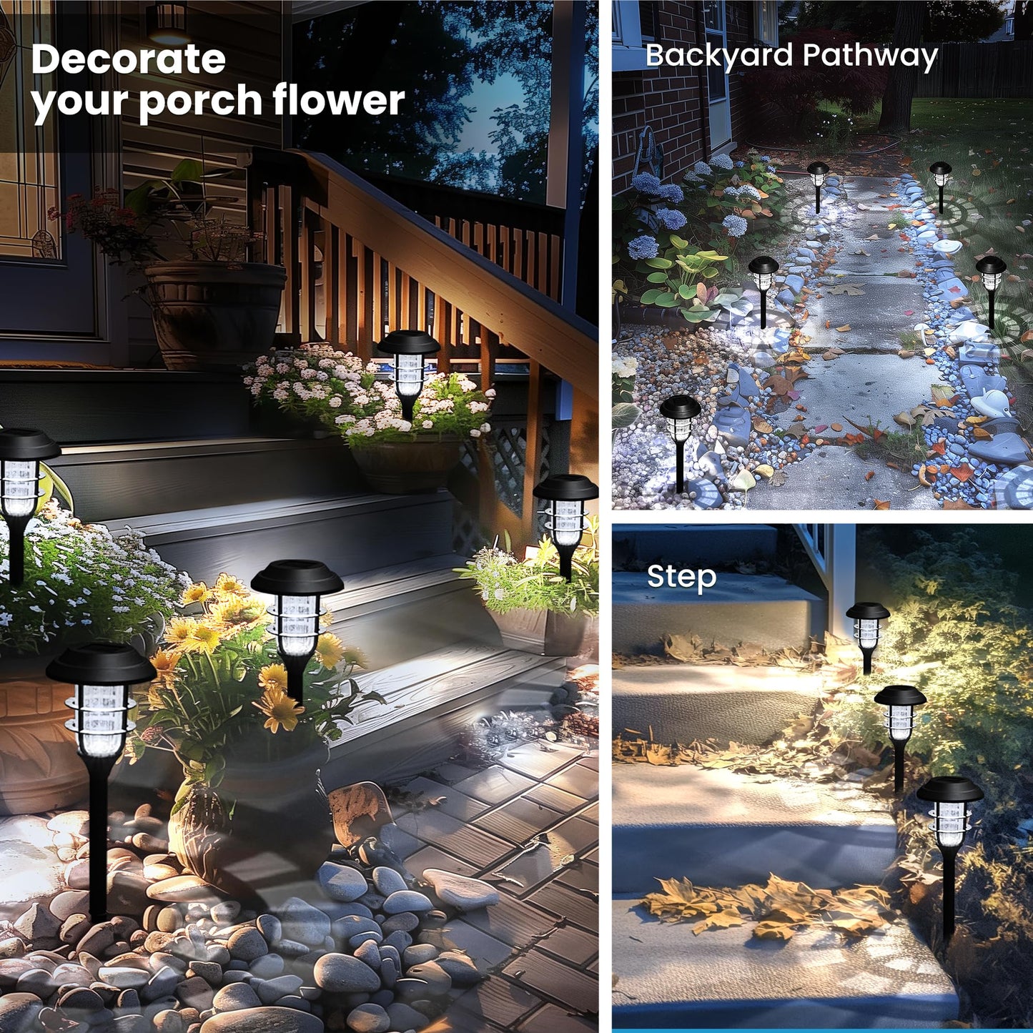 SOLPEX Solar Lights for Outside, Solar Outdoor Pathway Garden Lights Waterproof, Solar Powered Landscape Lighting for Yard, Garden, Pathway, Patio