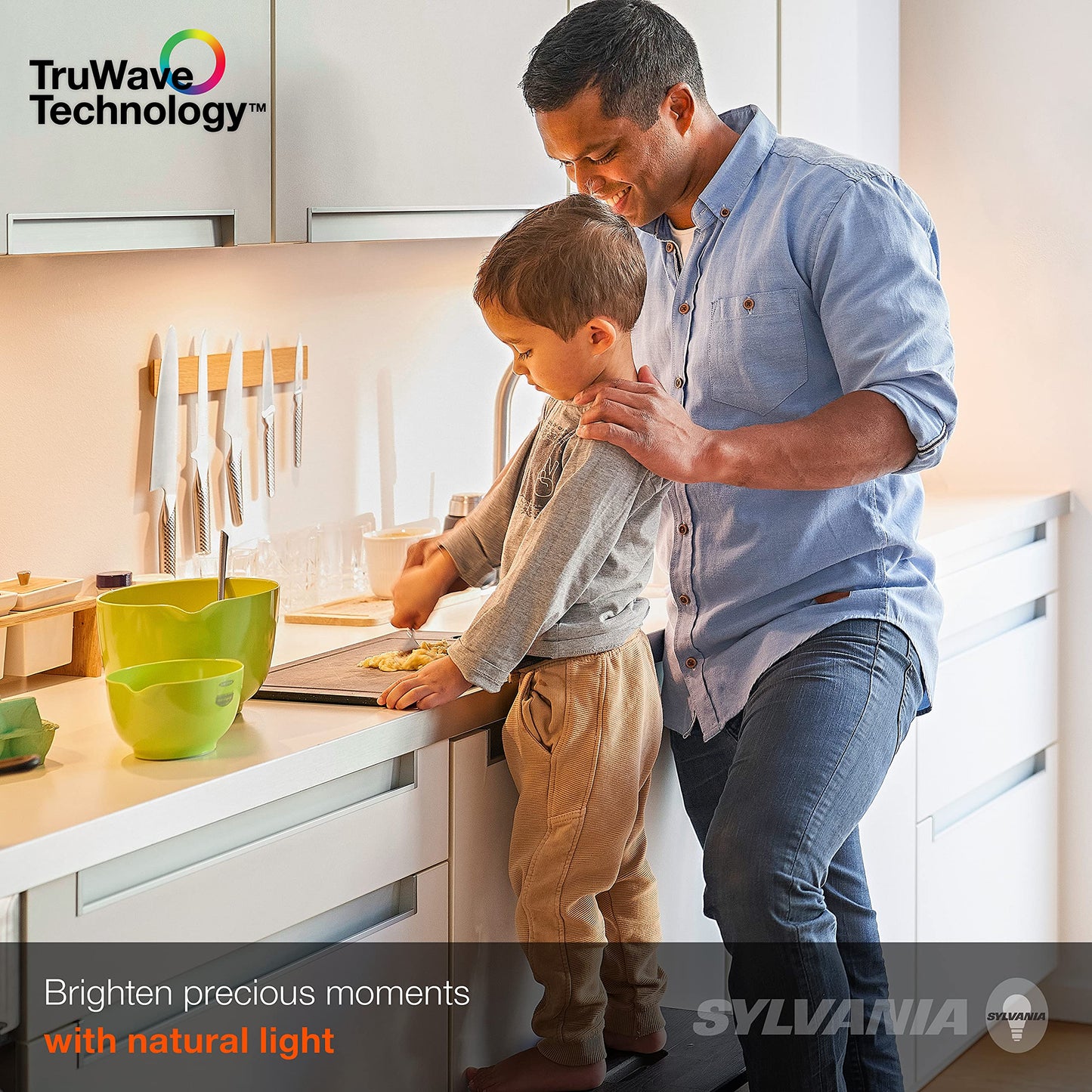 LEDVANCE Sylvania TruWave Natural Series 3-Way Selectable 9" LED Under Cabinet Light Starter Kit, Soft / Cool / Daylight, Hardwire - 1 Pack, 3 Watts