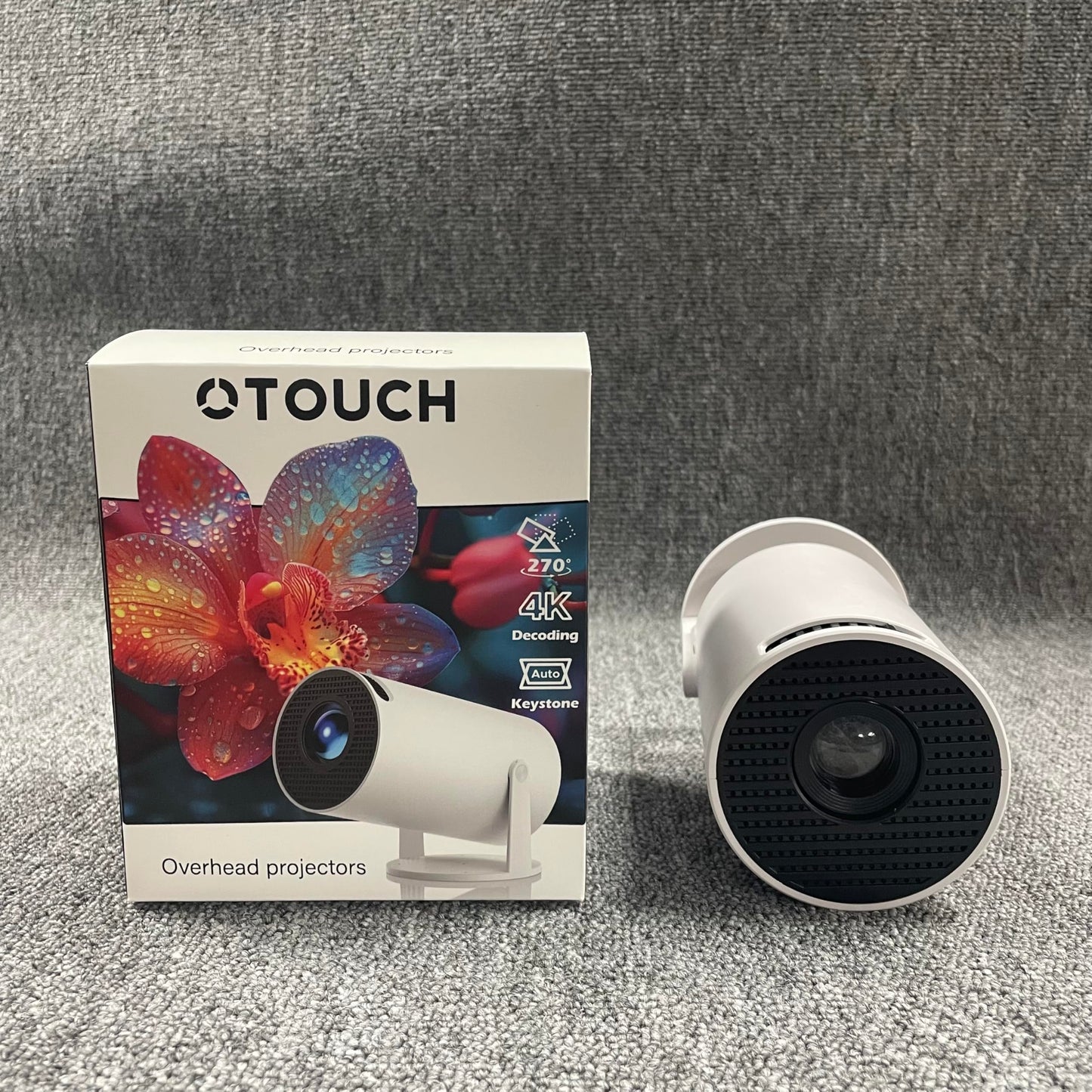 Mini Projector with Android 11.0 - Short Throw, 1080P HD, 180° Adjustable, Auto Keystone Correction, Portable for Outdoor Movies