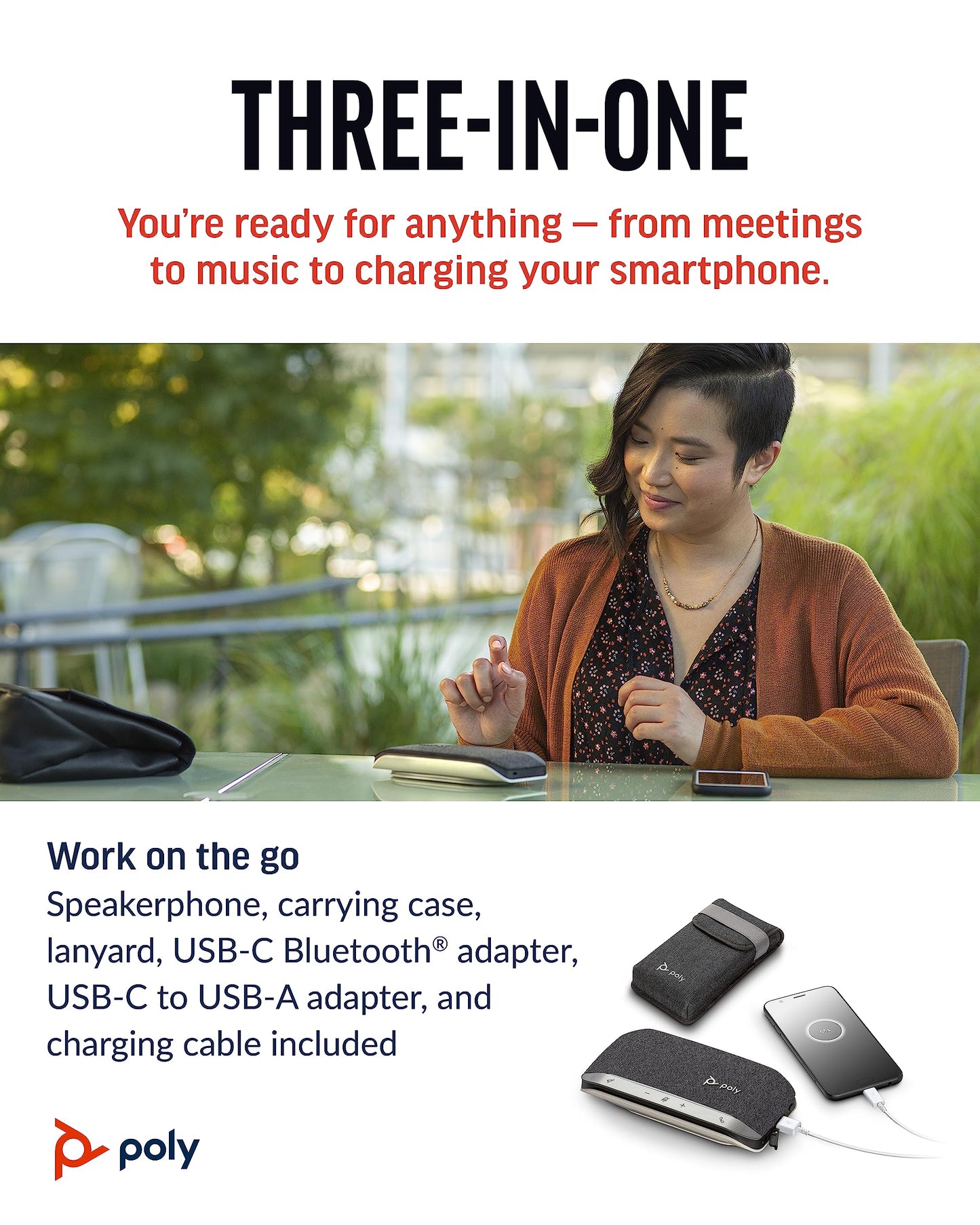 Poly Sync 20+ Personal Portable Bluetooth Speakerphone (Plantronics) - Noise/Echo Reduction - USB-C Bluetooth Adapter - Works w/Teams, Zoom, PC, Mac