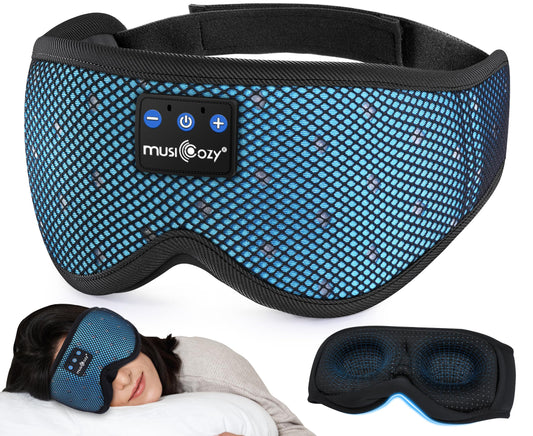 MUSICOZY Sleep Headphones Breathable Sleep Mask Bluetooth 5.4 Wireless Earphones Mask Sleeping Eyemask for Side Sleepers for Women Men Travel…