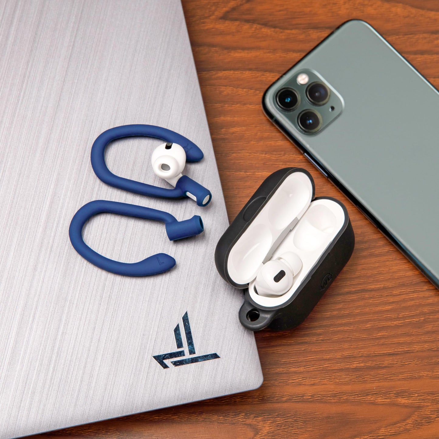 WC HookZ - Patented Upgraded Over Ear Hooks for AirPods Pro 1, 2 & AirPods 1, 2 & 3- Two Size Pairs Included in Package, Unique Left & Right Hook