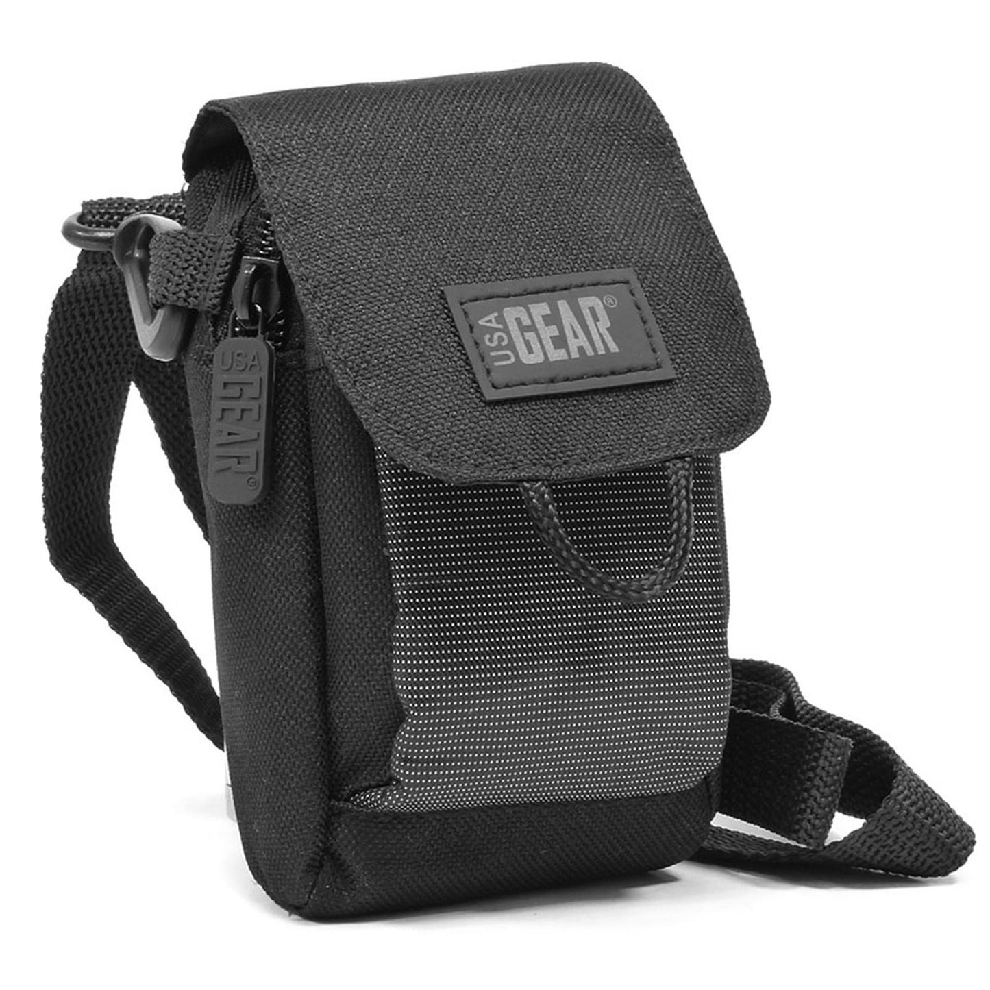 USA Gear Small Binocular Case - Compact Binocular Case w/Shoulder Strap, Belt Loop, Weather Resistant Exterior - Compatible with POLDR 12x25, WRNRN