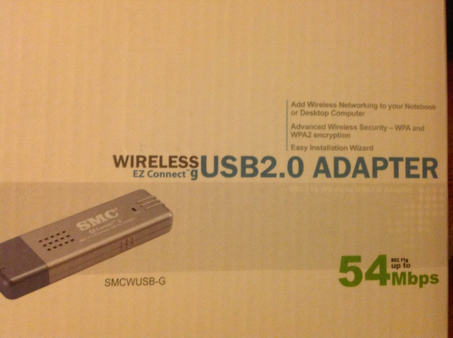 SMC Networks SMC SMCWUSB-G IEEE 802.11b/g USB 2.0 EZ Connect 2.4GHz Wireless Adapter,Silver