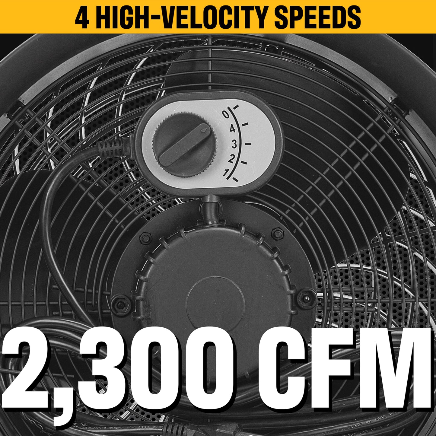 CAT fans - 14”-Blade High-Velocity Drum Fan Heavy Duty Industrial Grade (Black, 2-in-1): 2,300 CFM, 4-Speed, 360 Degree Adjustable Drum Head, Dual