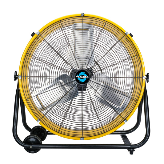 Tornado 24" High-Velocity Metal Drum Fan, 7700 CFM, 3-Speed Industrial Fan, Heavy Duty for Industrial & Commercial Use, 8 FT Cord, ETL Listed
