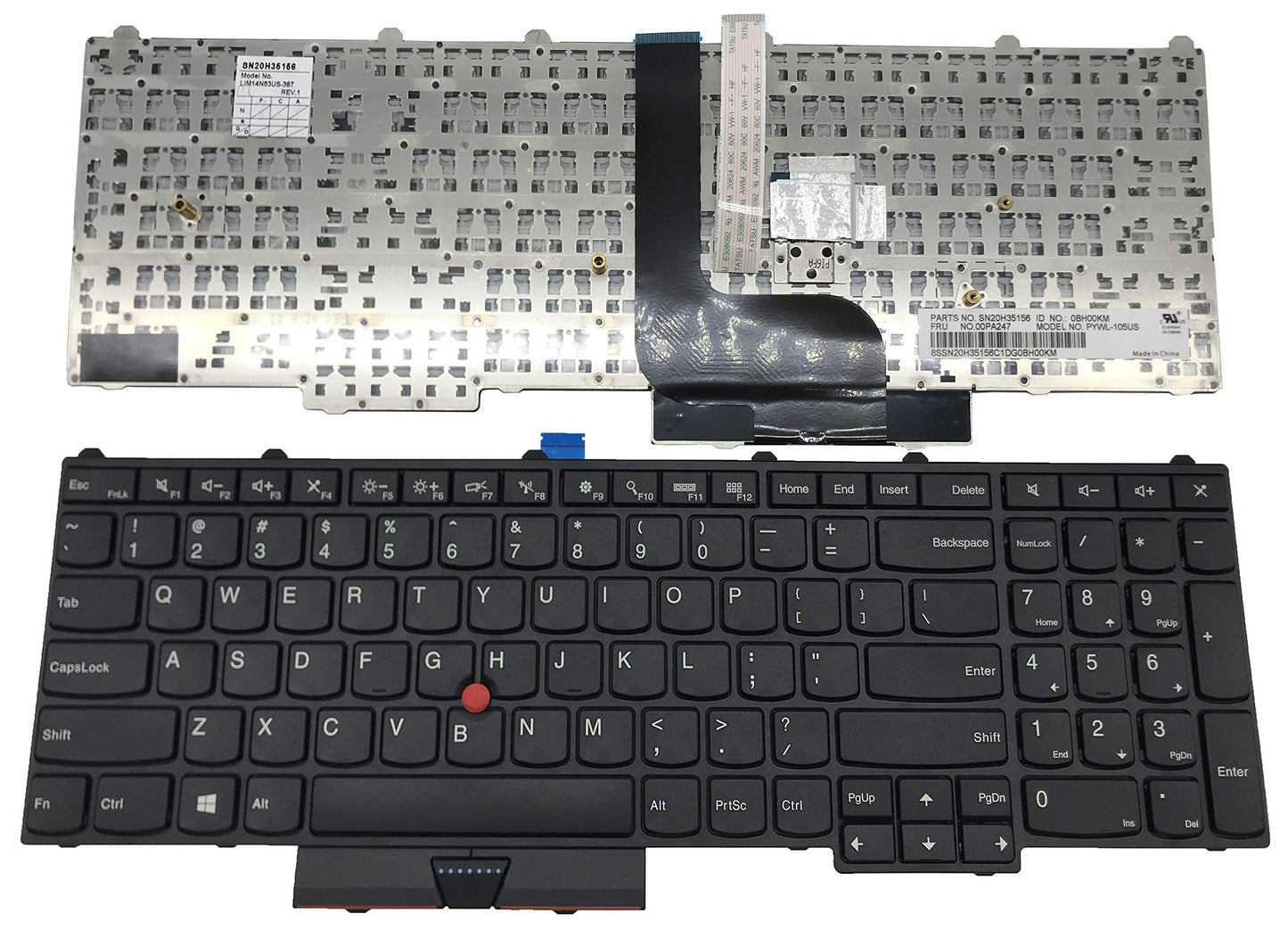 Sierra Blackmon US Layout Notebook Keyboard for ThinkPad P50 p51 p70 Series Black Framed with no Backlight and Remote Control Lever