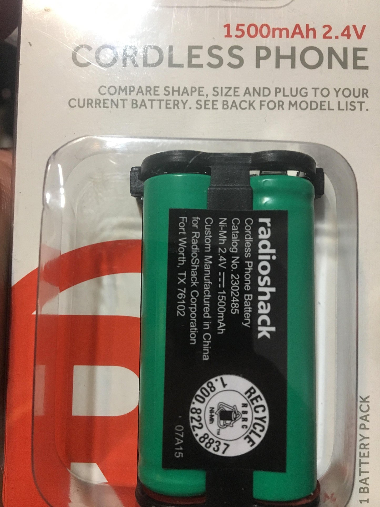 RadioShack 23024854Cordless Phone Battery For Panasonic KX-TG2208, KX-TG2214, KX-TG2216, KX-TG2224, KX-TG2226, KX-TG2235, KX-TG2238, KX-TG2248