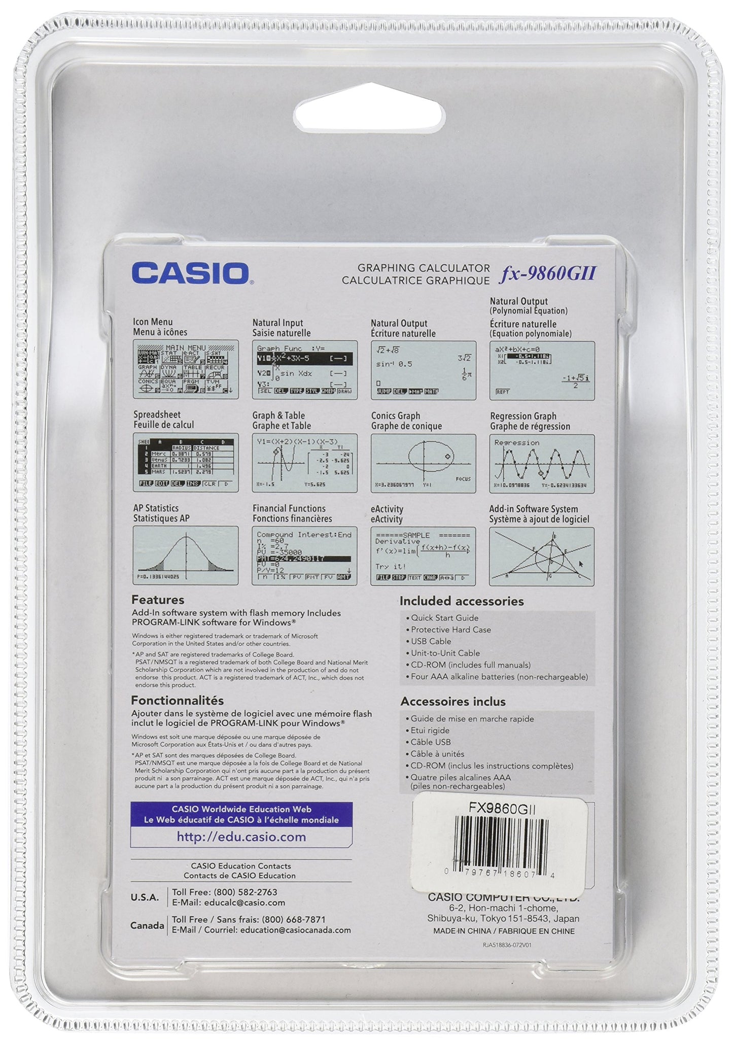 Casio fx-9860GII Graphing Calculator, Black