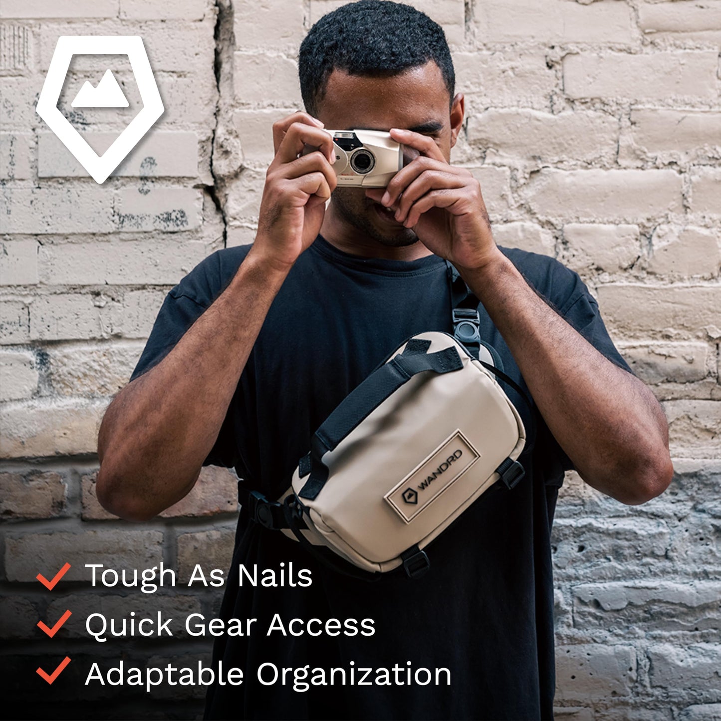 WANDRD ROGUE V1 3L Sling: Compact Camera Sling and Crossbody Bag with Fast Access, 3-Way Carry- Lightweight Everyday Bag Great for Travel
