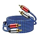 NC XIQN RCA Cable 25Feet. 2RCA Male to 2RCA Male Stereo Audio Cable Nylon Braided, Double Shielded RCA to RCA Audio Cable for Home Theater, HDTV