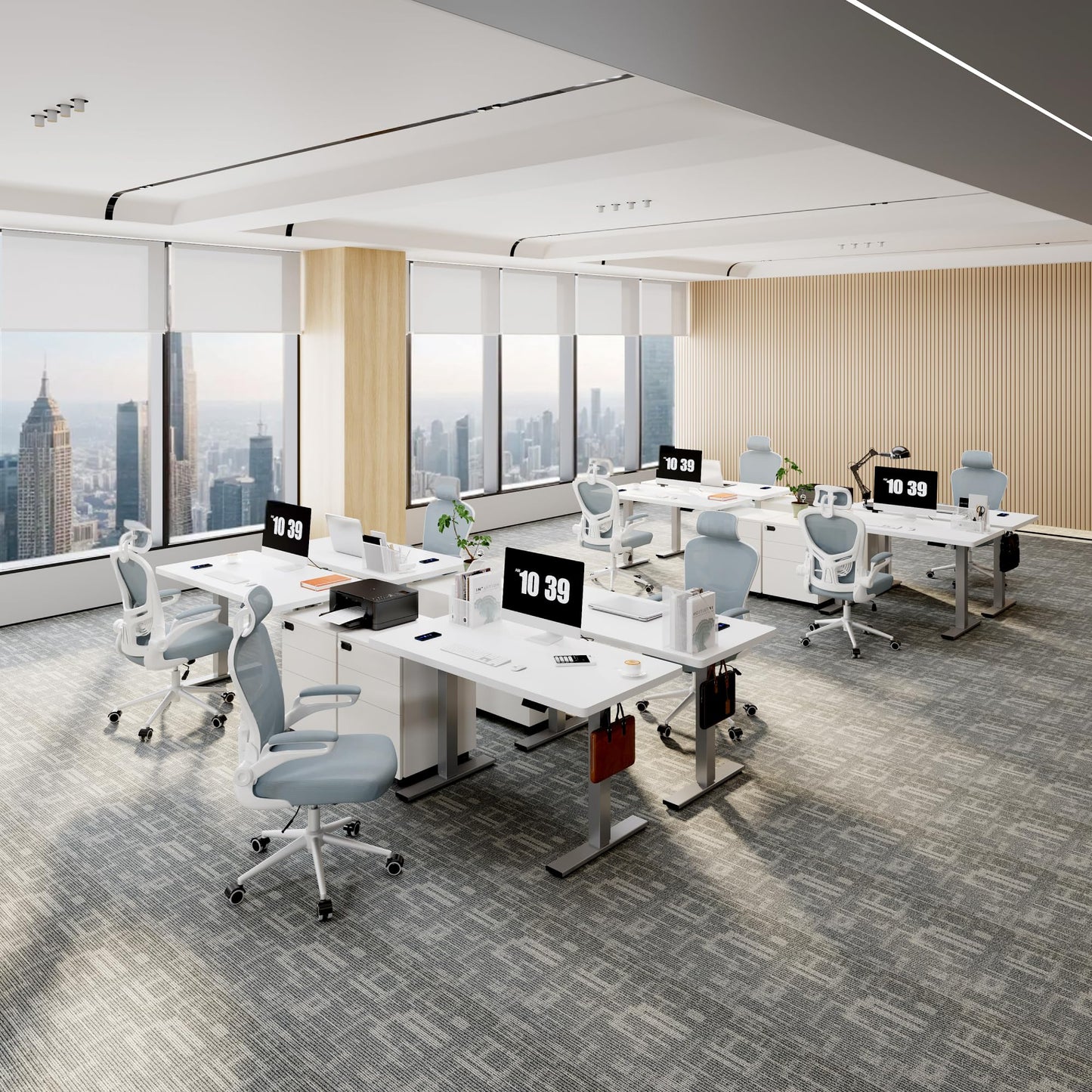 FLEXISPOT EN1 Height Adjustable Standing Desk Frame, Electric Sit Stand Desk Base for Home and Office (Gray Frame Only)
