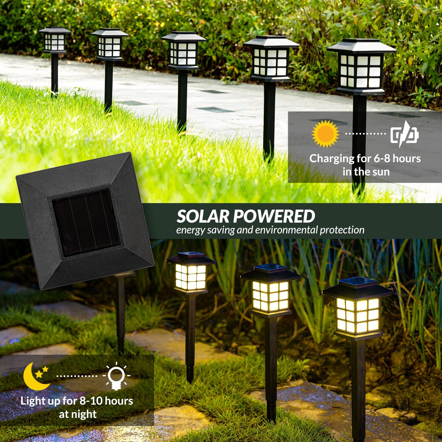 SOLPEX 16 Pack Solar Outdoor Lights, Path Lights, Walkway Lights Outdoor, Solar Garden Lights, Pathway Lights Waterproof for Garden, Yard, Landscape