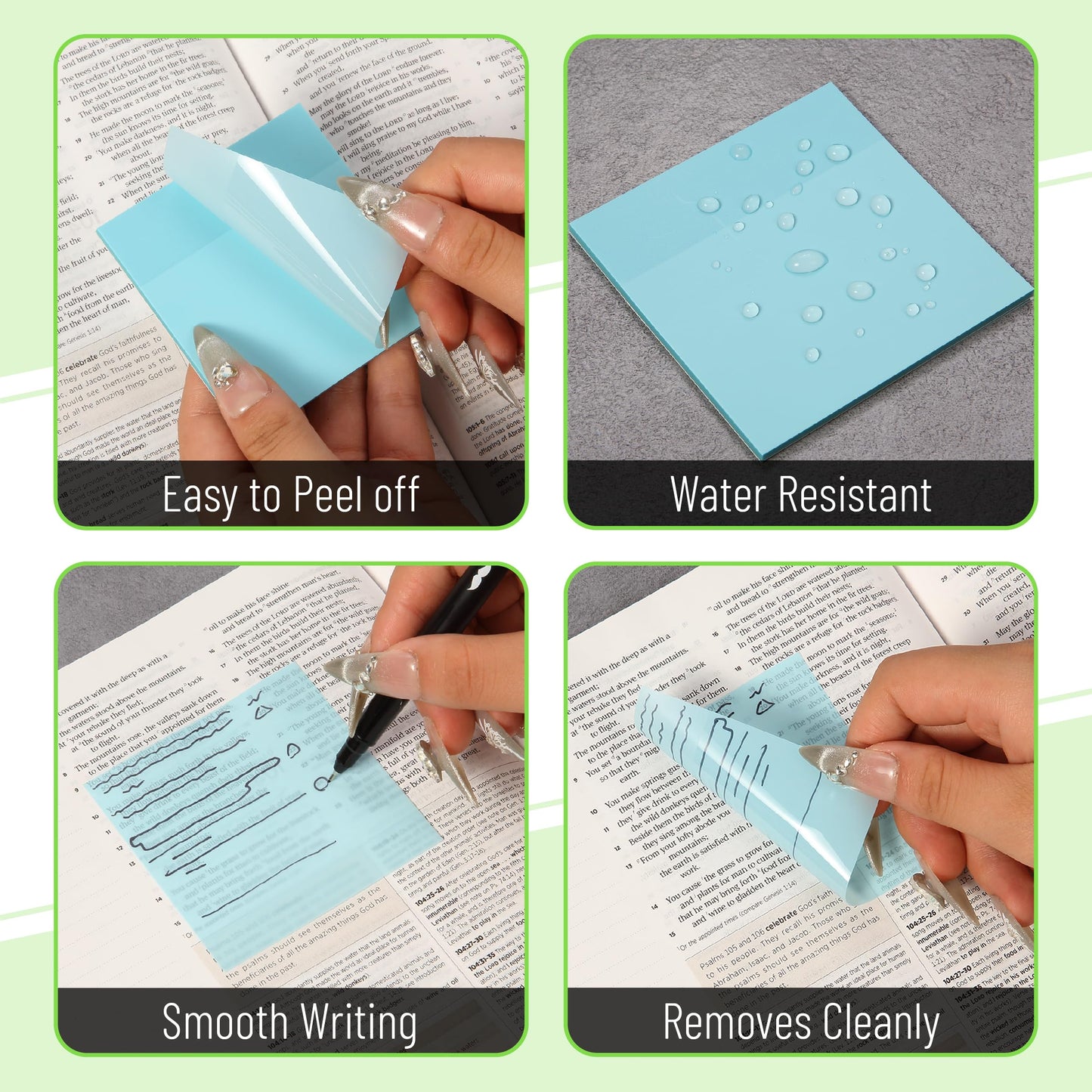 Mr. Pen- Transparent Sticky Notes, 3" x 3", 12 Pads, 600 Sheets