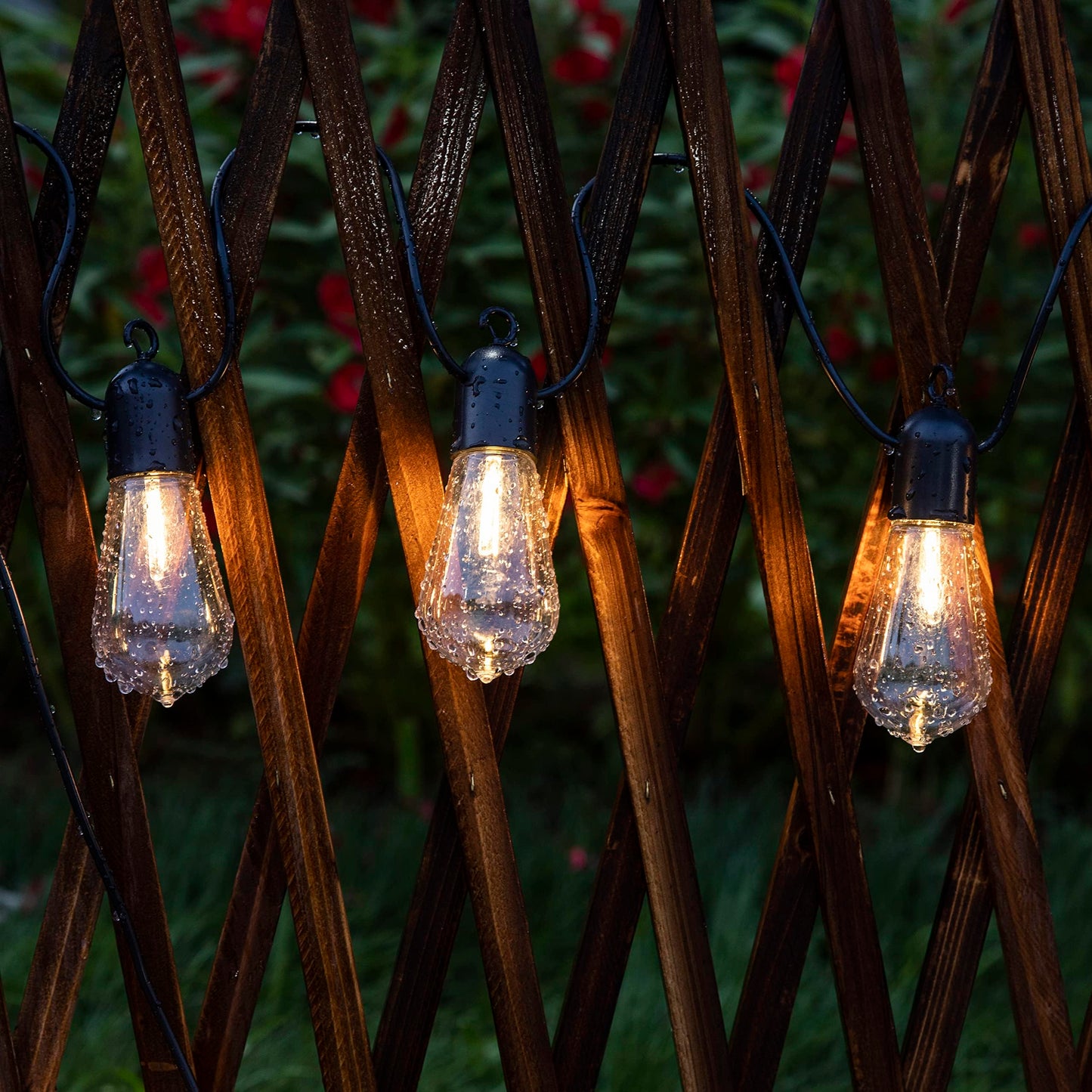 Solar Outdoor String Lights, 25FT Patio Lights String Waterproof with 20 Warm White LED Shatterproof ST58 Bulbs, Perfect for Garden, Backyard