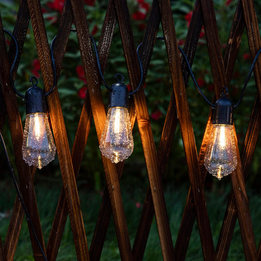 Solar Outdoor String Lights, 25FT Patio Lights String Waterproof with 20 Warm White LED Shatterproof ST58 Bulbs, Perfect for Garden, Backyard