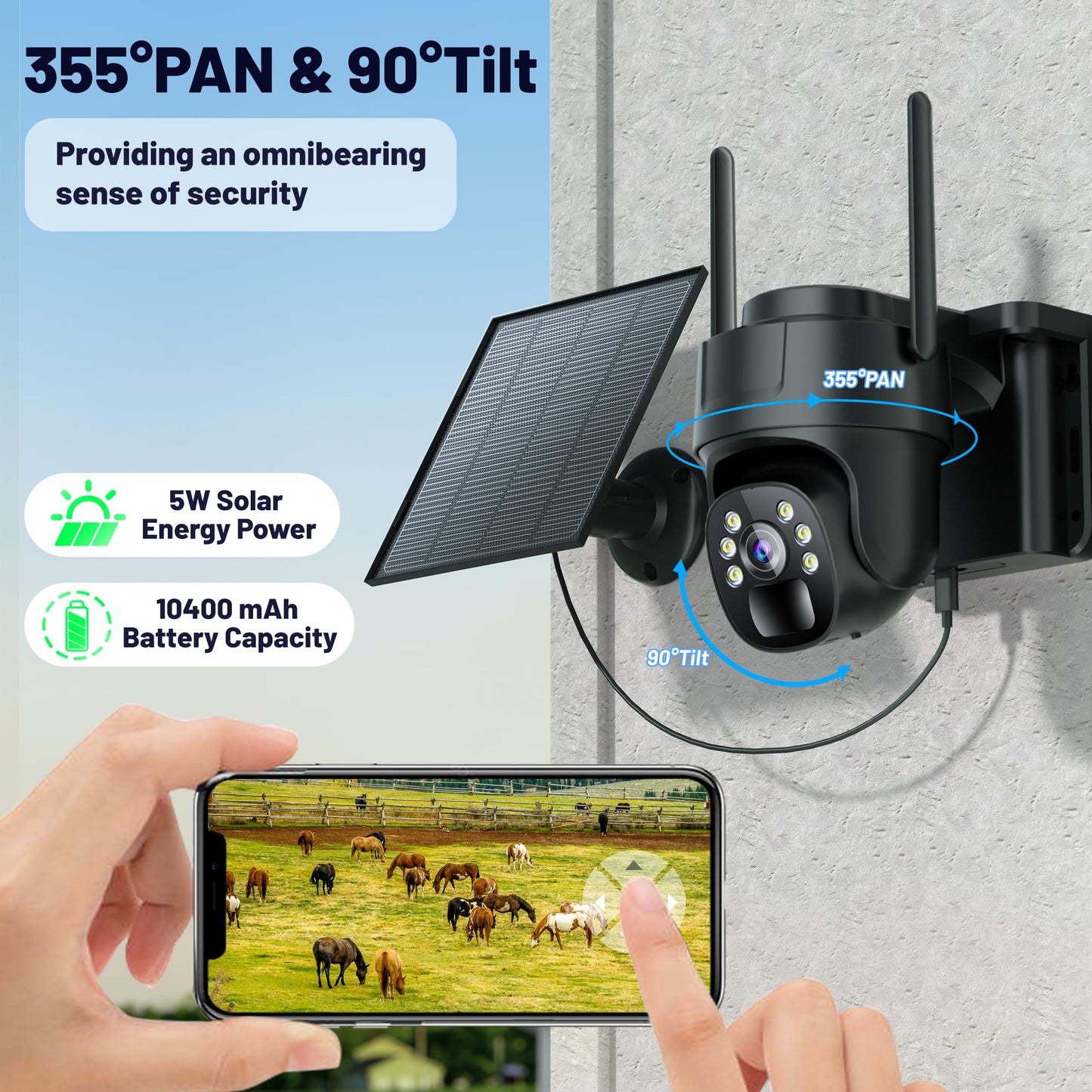 KKB 4G LTE Cellular Security Camera, No WiFi Security Camera Outdoor Built-in SIM Card Unlimited Data Plan, Solar Powered, 2K Wireless Cam Color Night