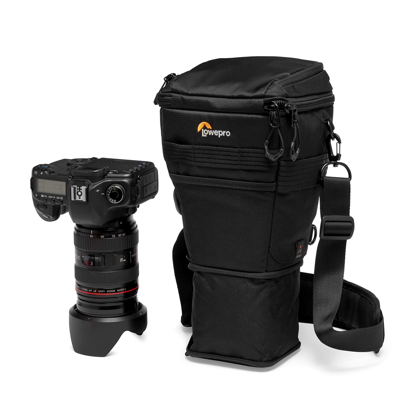 Lowepro ProTactic TLZ 70 AW DSLR toploader - Expand to Hold up to 24-70mm f/2.8 and Lens Hood with Portrait Grip - Camera Gear to Personal belongings