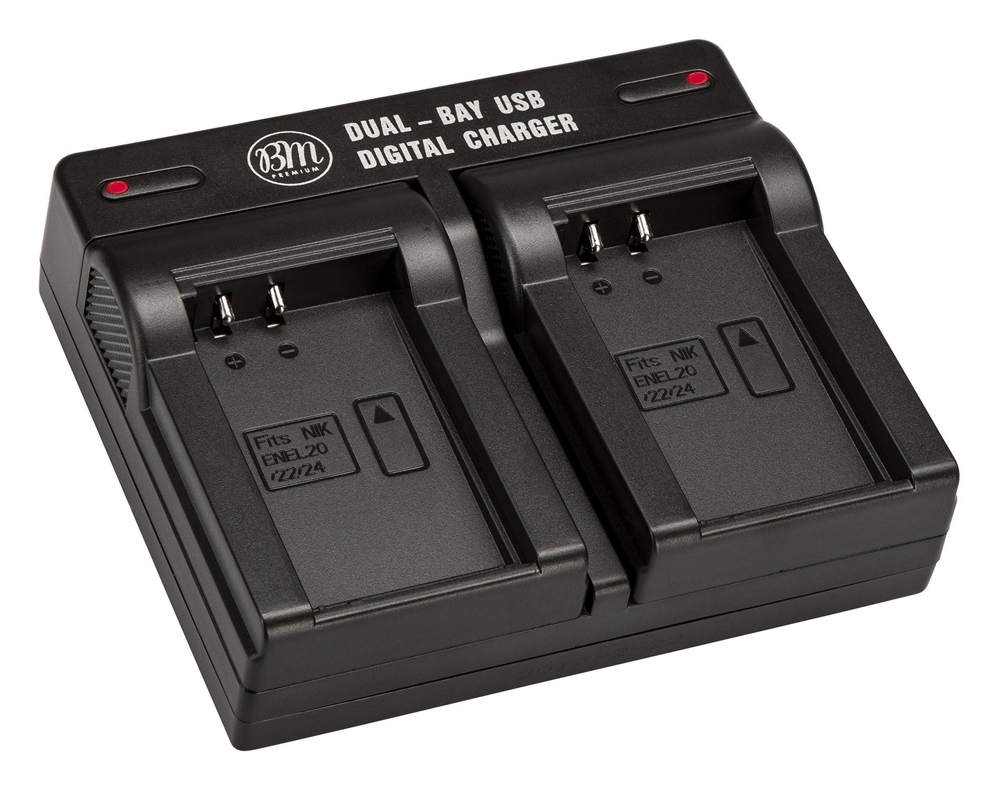 BM Premium EN-EL24 Dual Battery Charger for Nikon 1 J5, DL18-50, DL24-85 Digital Camera