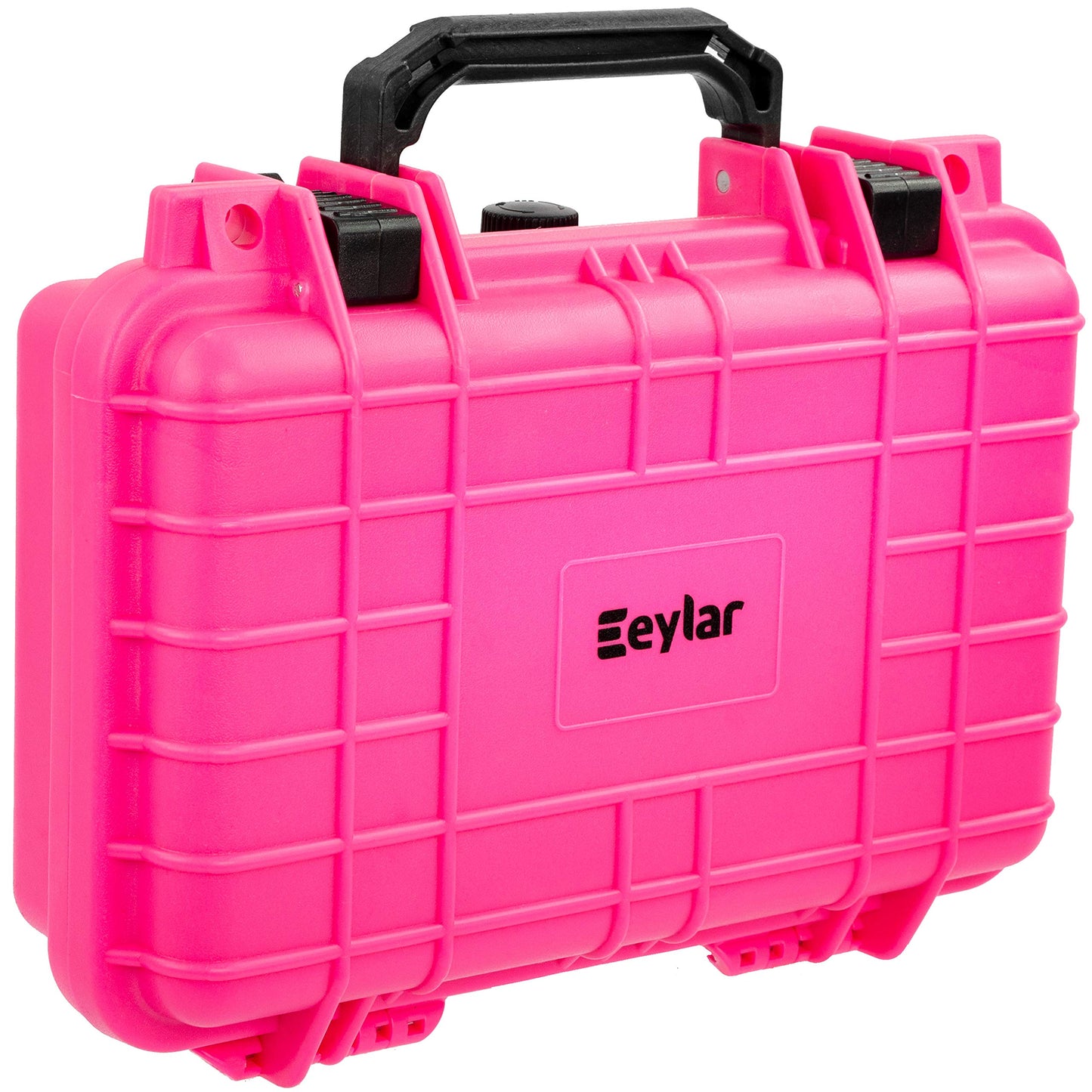 Eylar Protective Gear and Camera Hard Case with Custom Logo Plate Waterproof Dry Box with Foam 11.6 Inch 8.3 Inch 3.8 Inch (Pink)