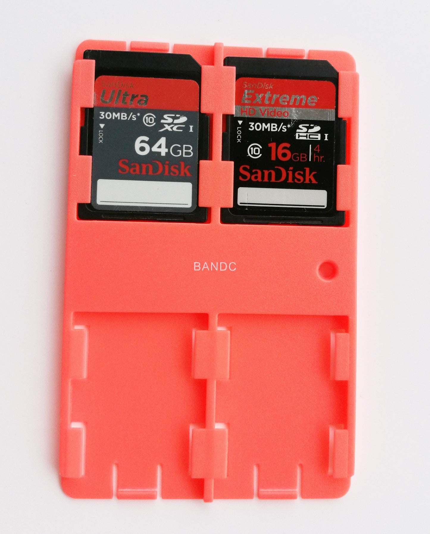 Bandc 2pcs Red Sd/sdhc/sdxc Card Storage Holder Case (Memory Card Not Included)