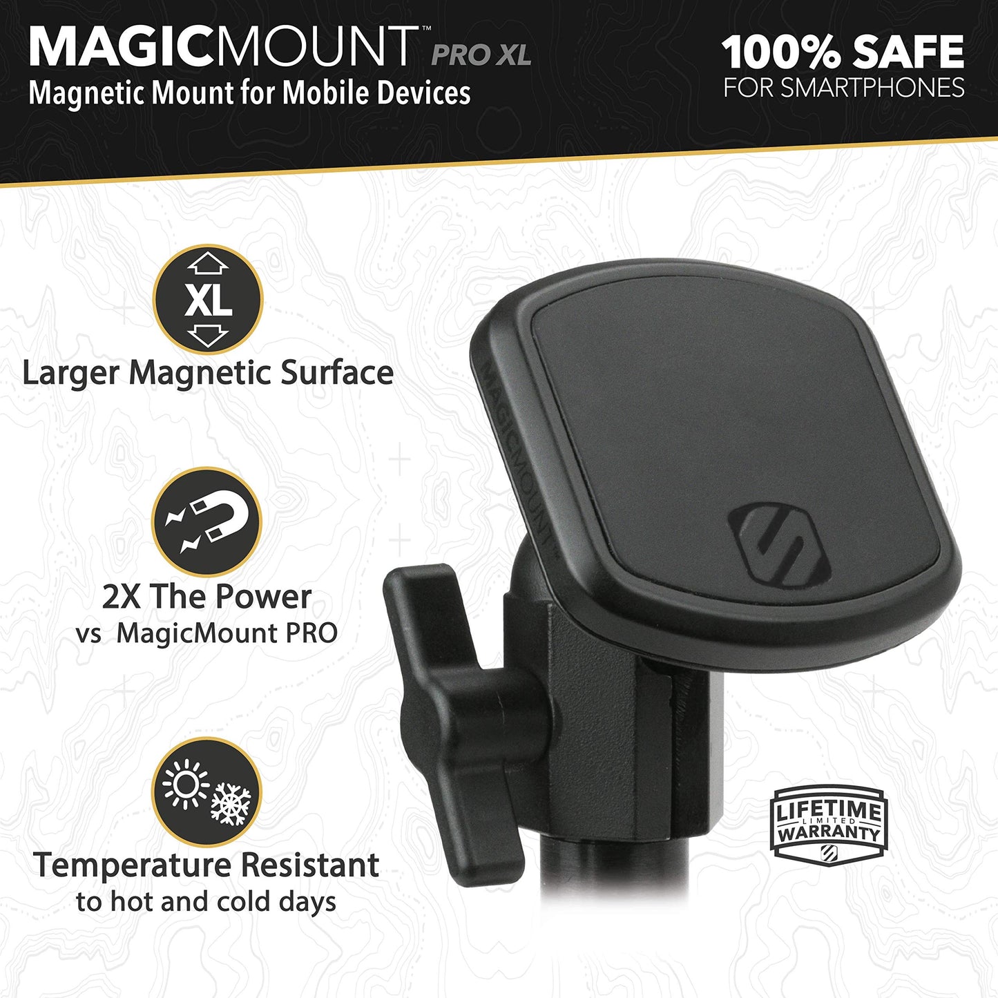 SCOSCHE PSM11022 TerraClamp MagicMount Magnetic Heavy-Duty Suction Cup Mount