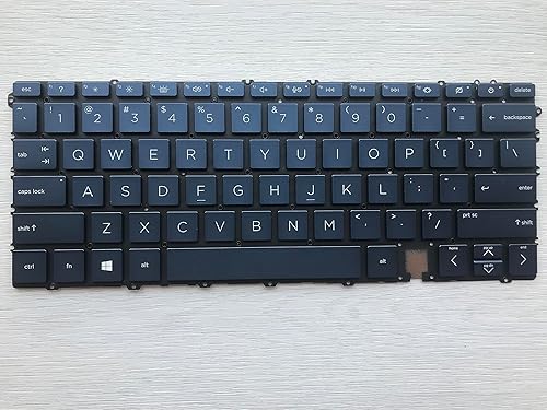 Original New for HP Spectre x360 14-ef 14-ef2013dx 14-ef0013dx US Backlit 13.5 Home & Business 2-in-1 Laptop Keyboard Gray (Blue)