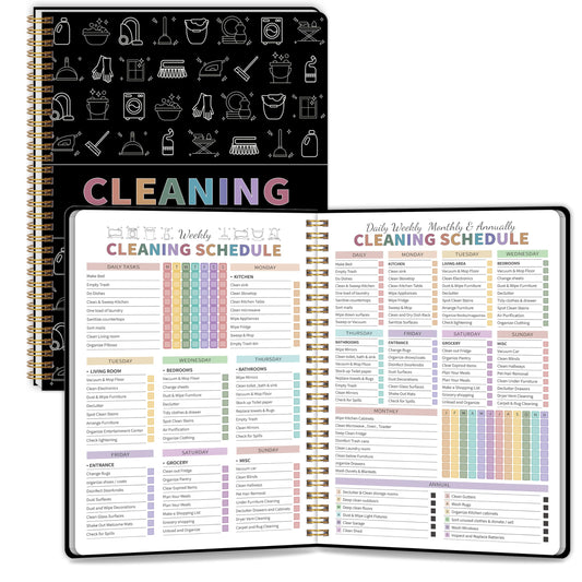 ADHD Cleaning Planner for Adults Women, Cleaning Schedule and Checklist Notebook, and Organizing, Daily Weekly Monthly Schedule Household Checklist