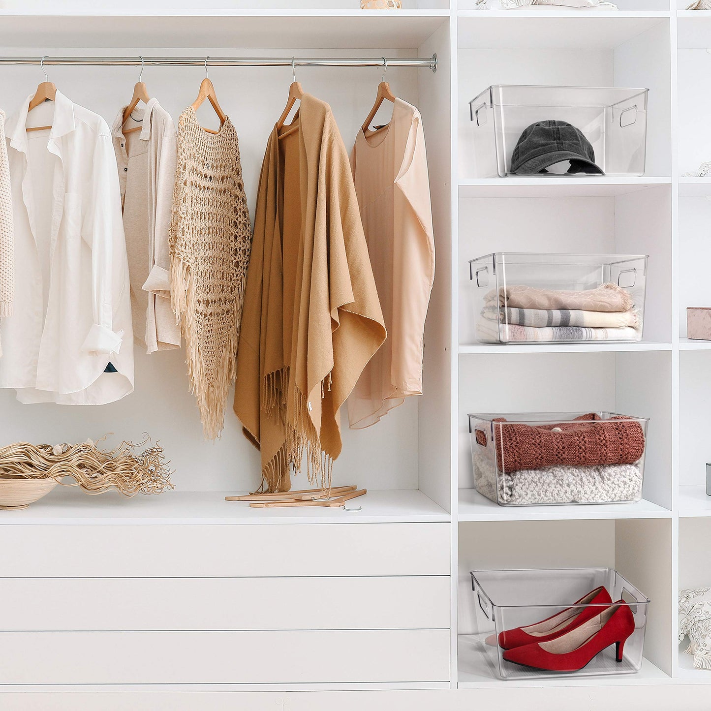 ClearSpace Clear Plastic Storage Bins – Pantry & Cabinet Organizers for Kitchen, Laundry, Office, Closet, Garage & Freezer