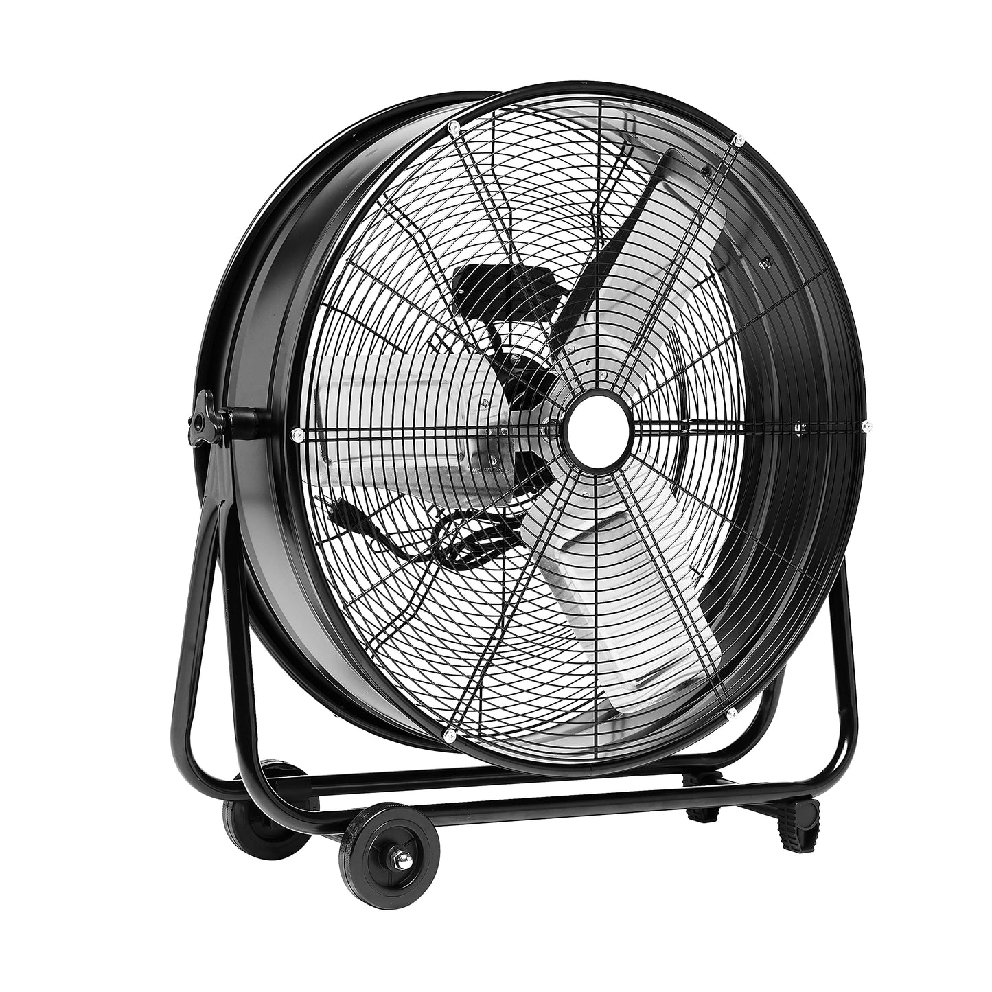 Amazon Basics 24" 215W High-Velocity, Heavy-Duty Industrial Fan, Drum Fan, with UL-Certified Safety Compliance, 2 Speeds, Up to 8820 CFM, 5.9-ft Power