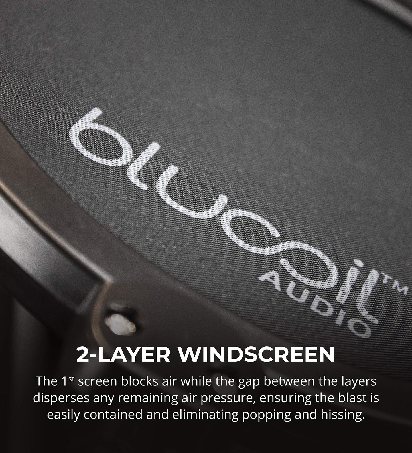 Blucoil Pop Filter Windscreen for Professional Handheld Microphones - Double Layer Screen with Flexible Gooseneck Clip and Swivel Mount for Podcasts