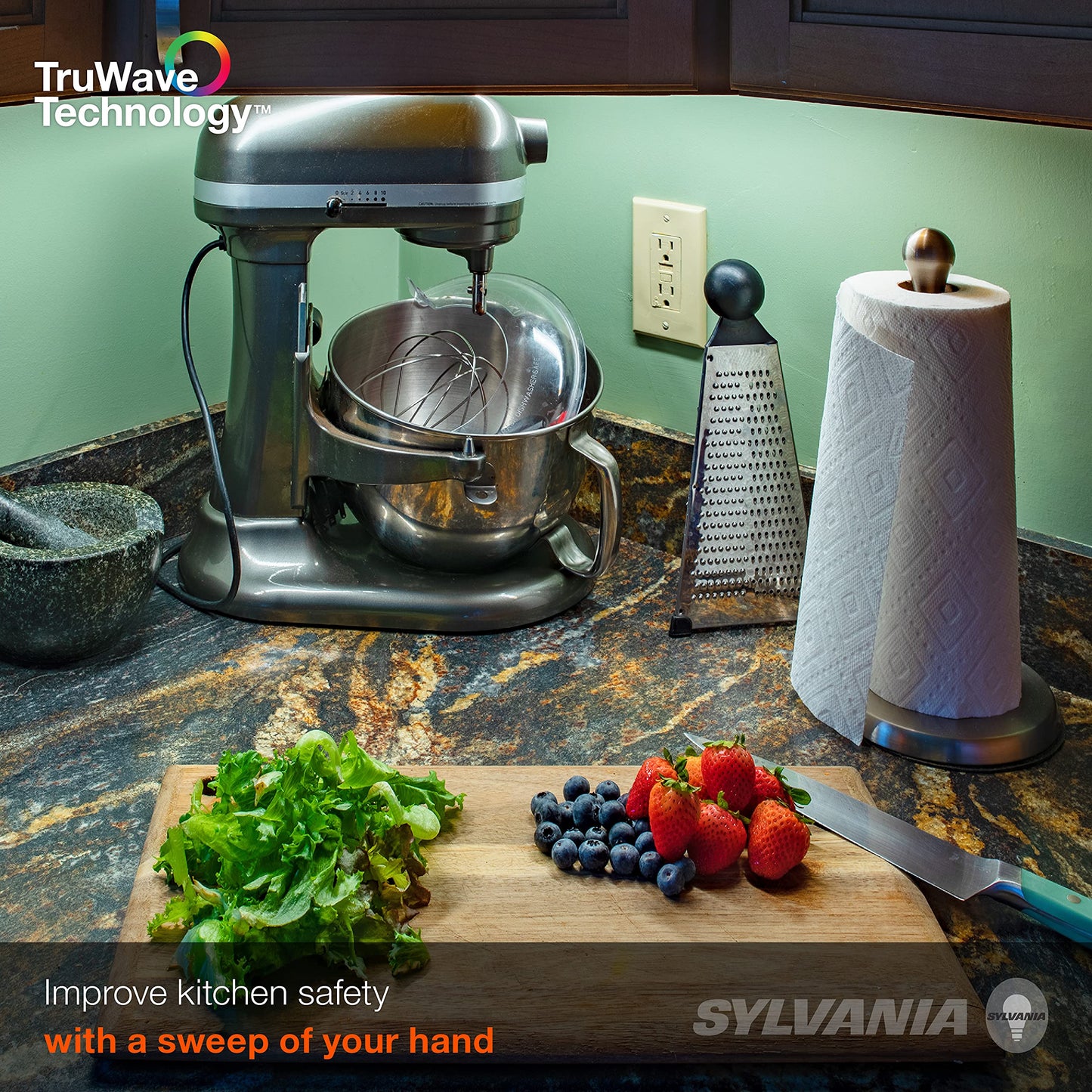 LEDVANCE Sylvania TruWave Natural Series 3-Way Selectable 9" LED Under Cabinet Light Starter Kit, Soft / Cool / Daylight, Hardwire - 1 Pack, 3 Watts