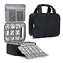 eCarry Electronics Organizer Case - Multi-Layer Full Flat Opening With Compartments and Pockets - Cord Organizer for Accessories, Cables, Electronics