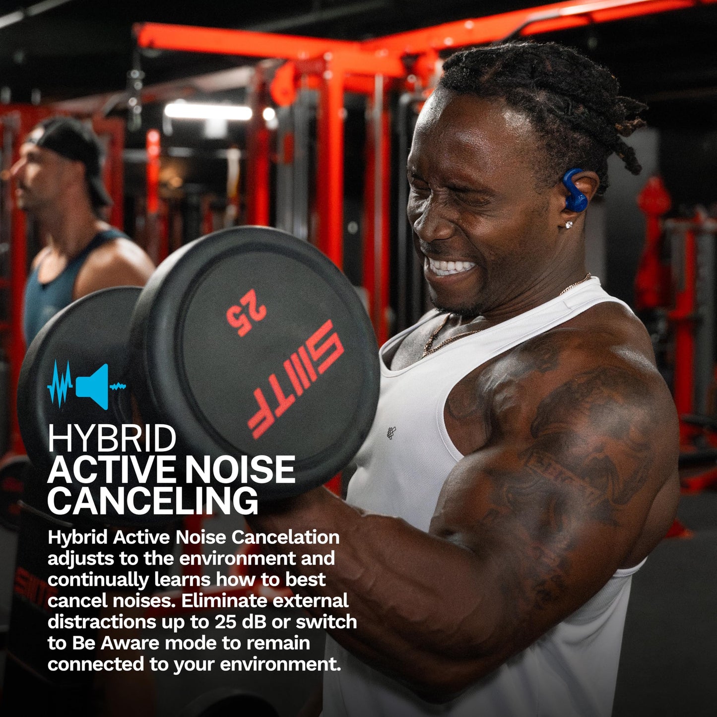 JLab, JBuds Sport ANC 4, True Wireless Earbuds, Active Noise Cancelling, Bluetooth, Multipoint Connect, Cobalt Blue